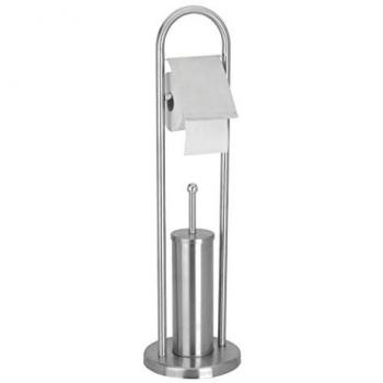 Escobillero y Portarrollos Inoxidable C80820070, color plata, dimensiones 50 x 22 cm