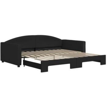 Sofá cama nido tela negro 100x200 cm