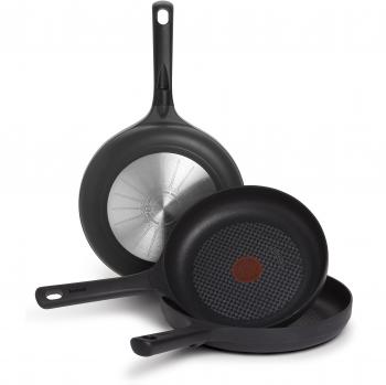 Tefal Sensoria - Set de 3 Sartenes de aluminio fundido de 20, 24 y 28 cm, antiadherente con extra de titanio, para todo tipo de cocinas incluido inducción