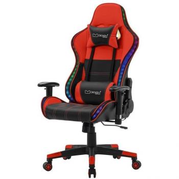 Silla Gaming Ergonomica ML-Design con LED RGB y Altavoces Bluetooth Roja