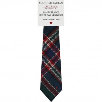 Boys All Wool Tie Woven Scotland - MacFarlane Hunting Modern Tartan