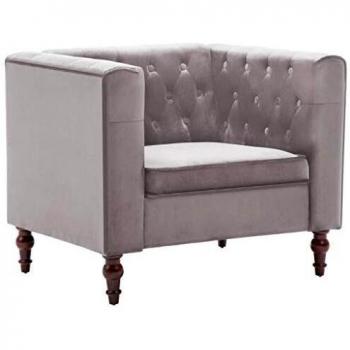 vidaXL Sillón Tapizado Terciopelo 86x67x71 cm Gris Silla Asiento Sofá Mueble