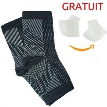 Fascitis Plantar Calcetines de Compresión - Medias para el Soporte de Arco Tobillo - Alivia la Fatiga Muscular Dolor de Pie y Talón - Ideal Uso Diario Deportistas Viajes - Obtén Talonera Gel Silicona GRATIS