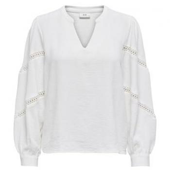 Blusa de Mujer Jdy Lion Life Cuello En V Manga Larga Color Blanco Roto - Expresión Suave e Impecable