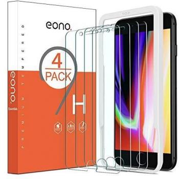 Amazon brand eono protector pantalla para iphone 8 plusiphone 7 plus cristal templado iphone 78 plus sin burbujas antiaranazos 55 pulgadas 4 piezas