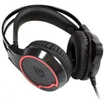 Conceptronic ATHAN01B - Auriculares para PC, Color Negro y Rojo