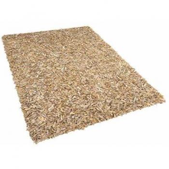 Alfombra de Piel Beige Arena 160 x 230 cm Mut