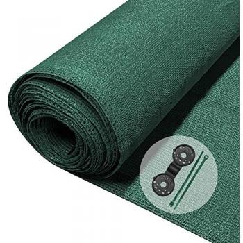 Malla Sombreo y Ocultación 1.5×10m, Valla de Privacidad HDPE 150g/m² Verde con Protección UV y Accesorios de Fijación