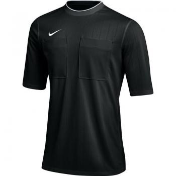 Camiseta de fútbol Nike Dry Referee II negra, manga corta, tejido transpirable, diseño para árbitros