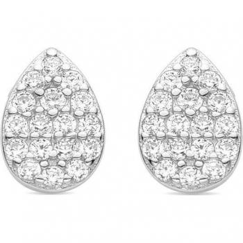 Pendientes de Plata de Ley 925 con Circonita Brillante acabados en rodio - Luxenter Othabi Essential