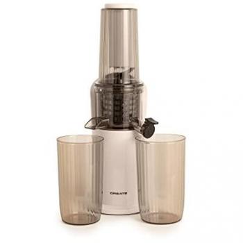 Create Licuadora de Extracción Lenta 150W con Doble Salida, Función reverse, tamaño compacto, fácil de limpiar, motor DC de 150W