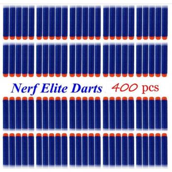 Eshowy mucho más 400 piezas 7,2 cm azul y blanco dardos de la espuma de punta redonda para pistola de juguete Nerf N-de la huelga Elite Series explosivos de pulsera para niños con forma de para armas de fuego