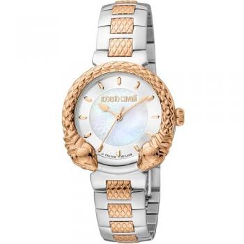 Roberto Cavalli by Franck Muller Women's Analog Stainless Steel Watch with Rose Gold and Gray Dial - Model RV1L190M0081