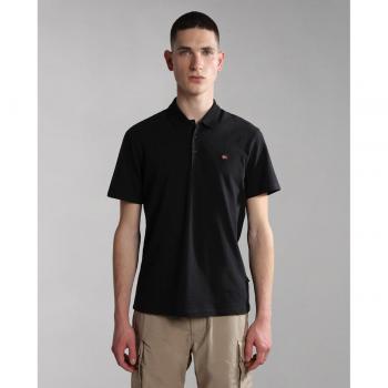 Napapijri Ealis Short Sleeve Black Piqué Polo Shirt for Men