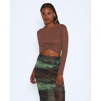 Noisy May - Top de mujer cuello redondo y manga larga