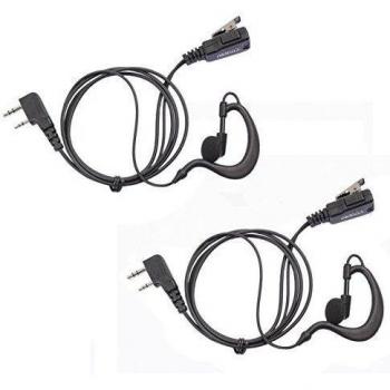 COODIO 2 x Auriculares 2 Pin Forma G Micro-Auricular Micrófono Policía Microfono Seguridad y Bodyguard Compatible con Kenwood Transceptor