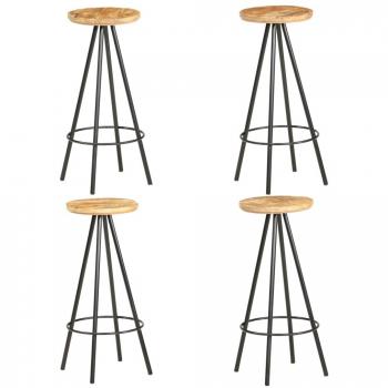vidaXL Bar Stools 4 pcs Rough Mango Wood
