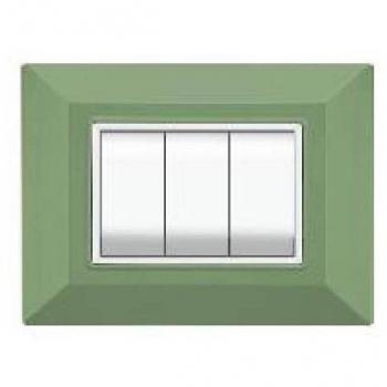 Placa Compatibles Axolute Bticino Color Verde Metallizado - 4 Foros
