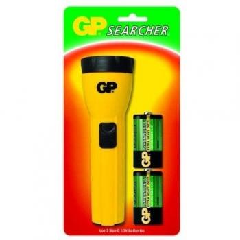 GP Searcher - Linterna con 2 pilas R20, color amarillo