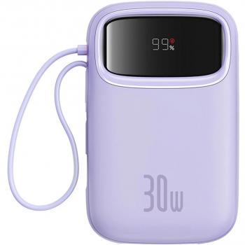 Powerbank Baseus QPow 2 10000mAh 30W con Cables USB-C Integrados - Violeta
