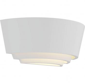 Aplique de pared Lindby Azriel, blanco, semicircular, 3 niveles, moderno, hecho de cerámica y yeso, para dormitorio (1 llama, E14)