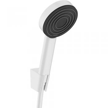 Set de Ducha Hansgrohe Pulsify S - Teleducha 1 Chorro con Soporte y Flexo de 125 cm, Blanco Mate