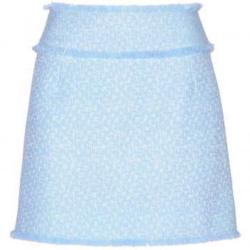 Dolce & Gabbana Women's Tweed Mini Skirt in Clear Blue | Size 42 | F4CR5THUMUAF3981