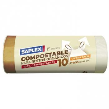 Bolsas de Basura Compostables 44x44cm 9-10 Litros Paquete de 15 Unidades