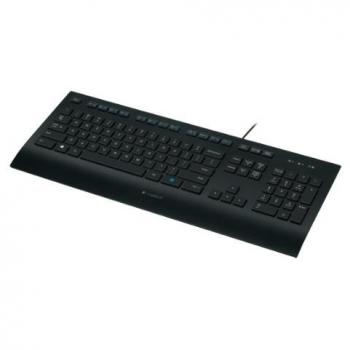 Logitech K280e Pro Teclado con Cable para Windows, Linux, Chrome, Disposición QWERTY US Internacional, Negro
