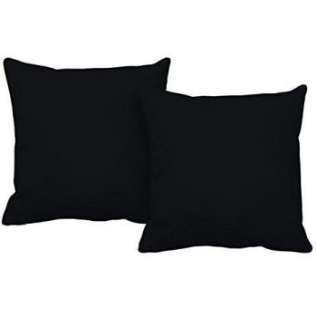 Italian Bed Linen Più Bello Fundas de Cojín, Poliéster, Negro, 30 x 50 cm, 2 Unidades