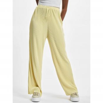 Soft Yellow High Waist Plisse Pants for Women