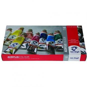 Set de 10 Tubos de Pintura Acrílica Van Gogh Multicolor 40 ml con Accesorios