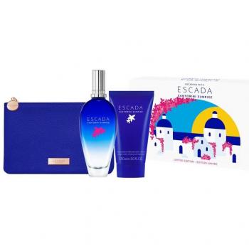 Escada Santorini Sunrise Summer Edition Eau De Toilette Gift Set - 100ml Spray + Body Lotion + Pouch