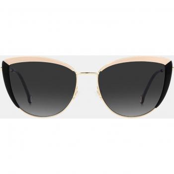 Carolina Herrera Gold Black Sunglasses with Dark Grey Shaded Lenses, Multicolor Female, Size: 58 MM