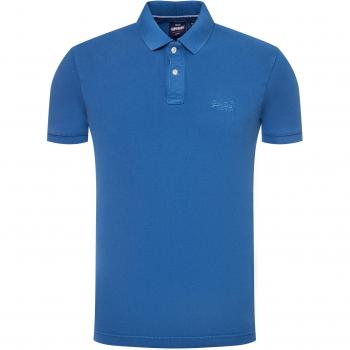 Superdry Vintage Destroyed Polo Shirt - Monaco Blue - Large