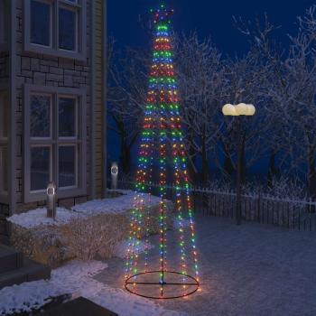 Árbol de Navidad Cónico con 400 Luces LED Multicolor Decoración 100x360 cm