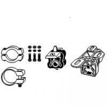 Kit de montaje HJS para sistema de escape con collarín, compatible con Renault Clio II y Peugeot 207, referencia 82 23 4391