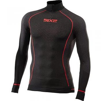 Sixs TS13W Thermal Long Sleeve Base Layer Jersey - Black/Red XS-S