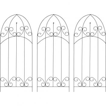 vidaXL Plant Climbing Racks 3 pcs Black 40x100 cm Iron