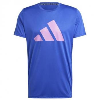 Camiseta técnica de manga corta Adidas Run It para hombre en color azul, talla XL
