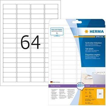 Herma 4201 - Pack de 1600 etiquetas, 45.7 x 16.9 mm, color blanco