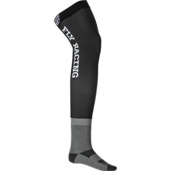 FLY Racing Calcetines Rodillera Moto Negro-Gris-Blanco (S-M)