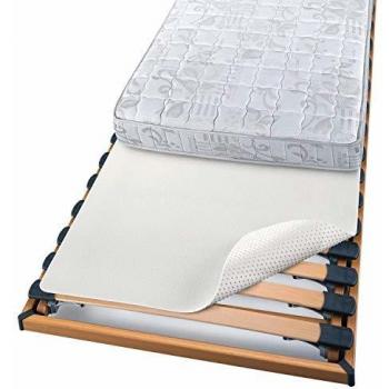 Beautissu Protector somier BEAUTECT embellecedor Cubre somier colchón con Nudos Tex ecológico Siegel Lavable Blanco 180x200 cm