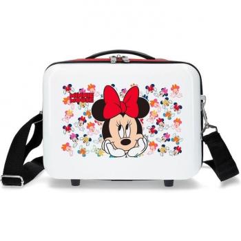 Neceser Infantil Disney Minnie Diva ABS Adaptable Blanco y Rojo con Capacidad de 9L