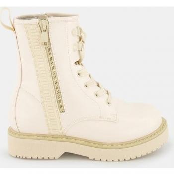 Botines Martin beige Mustang Kids - Botas de niña tipo militar con tira logotipada y cremalleras