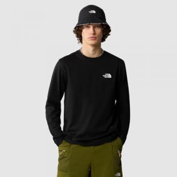 Camiseta de manga larga The North Face Simple Dome negra con logo blanco, talla XXL
