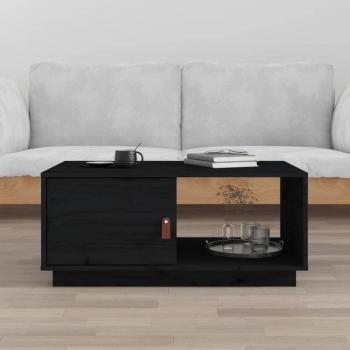Mesa de centro de madera maciza de pino 80x50x35,5 cm Natural/Blanco/Gris y Negro - Mesita de Salón o Comedor o Auxiliar Mesa de Café Meuble Salón