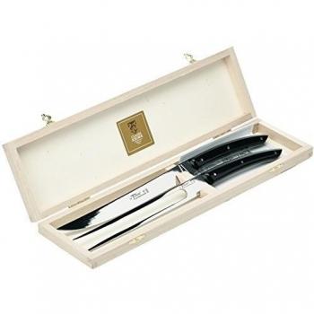 LAGUIOLE Claude Dozorme 2.90.032.90 - Cuchillo de trinchar, Color Acero/Negro