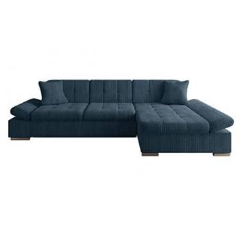 Sofá rinconero Comfivo 152 con función de descanso y caja de ropa de cama, 278 x 76 x 161 cm, color turquesa