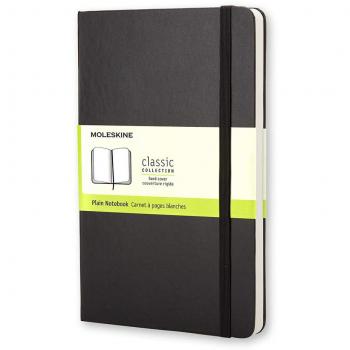Moleskine Classic Notebook, Pocket, Plain, Black, Hard Cover (3.5 x 5.5)